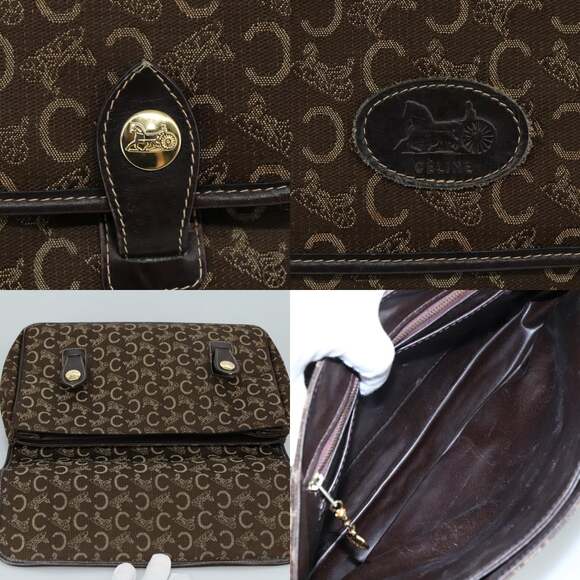 CELINE C Sulky Hand Bag Canvas Brown - Picture 11 of 13